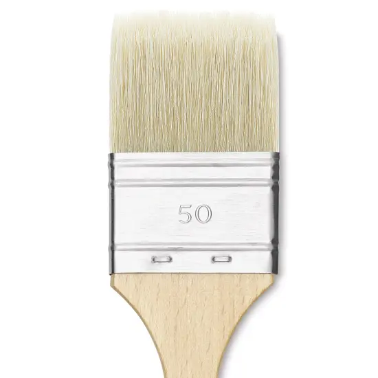 Utrecht Rhenish Pure Hog Bristle Brush - Extra Large Flat, Size 2", Long Handle {1}