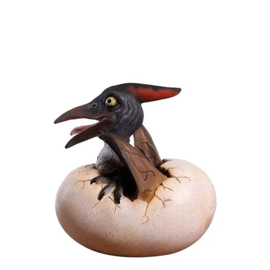 Pteranodon Dinosaur Egg Hatching Life Size Statue {1}