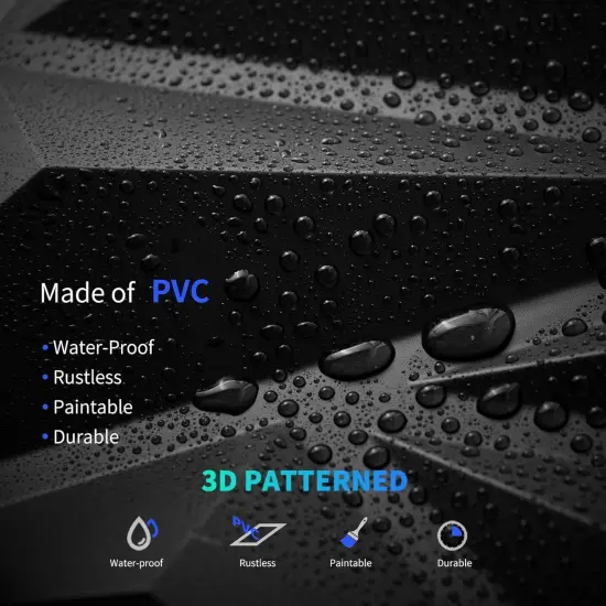 33 Pack 3D Wall Panel Diamond for Interior Wall D&eacute;cor, PVC Flower Textured Wall Panels {3}