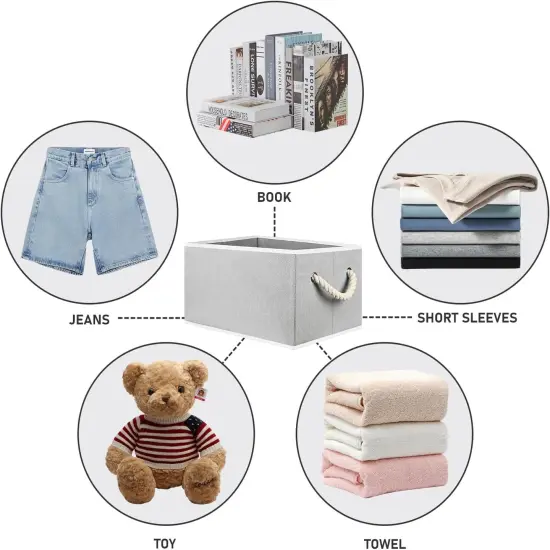 Fabric Storage Bins 4-Pack, Collapsible Storage Baskets for Organizing {2}