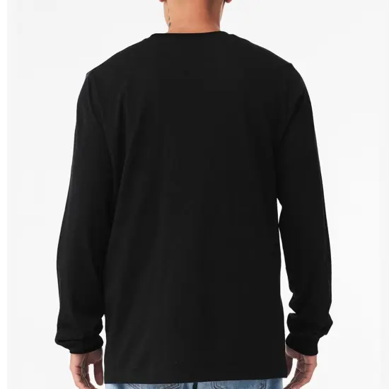 Bella + Canvas Long Sleeve T-Shirt, Men&rsquo;s Heavy Cotton Jersey Tee, Multicolor Black {3}