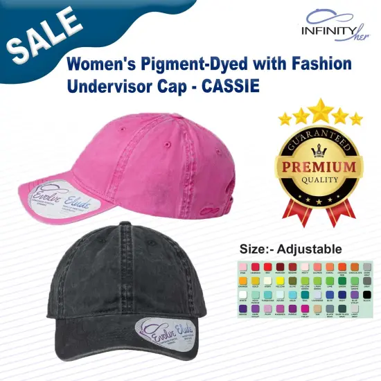 Infinity Her&reg; Women's Pigment Dyed with Fashion Undervisor Cap Chocolate/ Fawn {3}