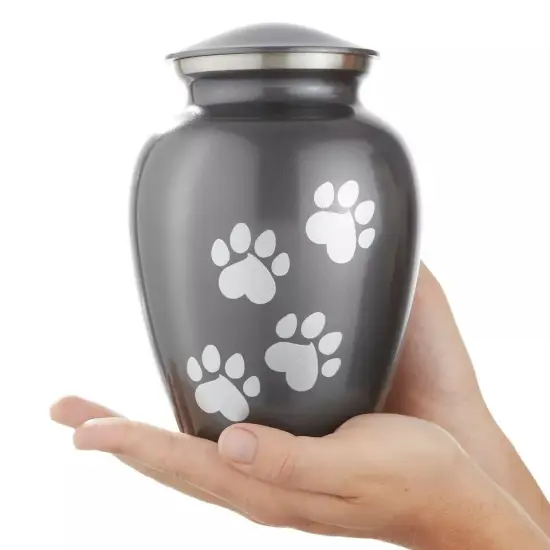 Pet Urn for Dog & Cat Ashes - Cremation Memorial Medium Gray Urn to 70 lbs {3}