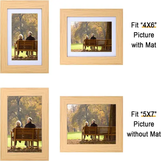 5x7 Picture Frame, 4 Pack Plastic 5x7 inch Wood Grain Picture Frames {3}