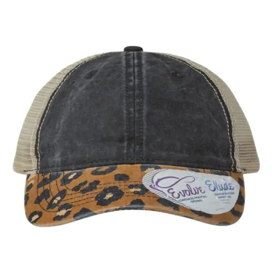 Infinity Her&reg; Women's Printed Visor with Mesh Back Cap Black/ Leopard/Khaki {1}