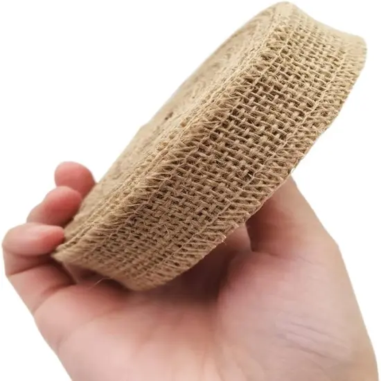 1" Natural Burlap Fabric Roll 10 Yards Jute Ribbon for Gift Wrapping Craft Projects Wedding Decoration Home Decoration 2.5CM {1}