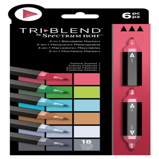 Spectrum Noir TriBlend Alcohol Markers Festive Scenes (6 pen - 18 shade set) {1}
