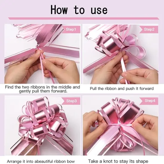 Bows for Gift Wrapping, Matte Ribbon Pull Bow- Large, 6 Inches ，12Pcs Pull Bow,for Christmas, Birthday Gift, Wendding Baskets,Party Decorations {3}