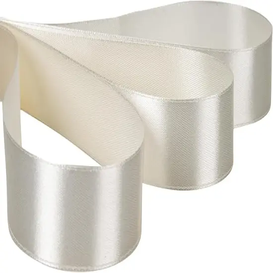 Ivory Ribbon 1 Inch, 50 Yards/roll Solid Satin Ribbon for Gift Wrapping, Bow & Eternal Flower Making, Floral Bouquets, Party Decoration. {2}