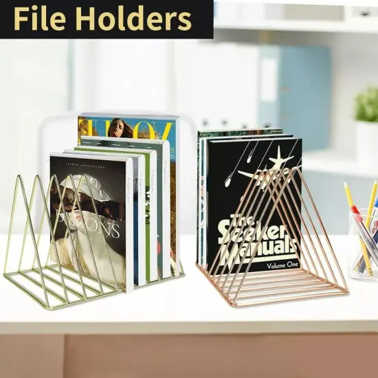2 Pc Magazine Holders,Vinyl Record Holder,9 Slots File Folder for Desk,Bookshelf {2}