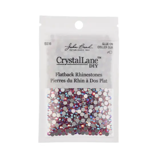 Crystal Lane DIY SS16 Glass Flatback Rhinestones, 1440pcs Siam AB {3}