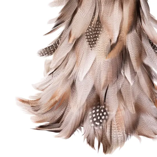 Northlight Layered Feather Cone Tree Christmas Decoration - 15.5" - Brown and Gray {7}