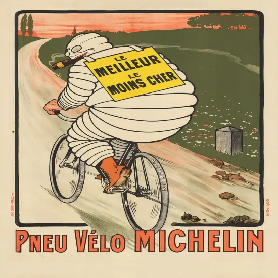 Michelin Bibendum Vintage Bicycle Poster {2}
