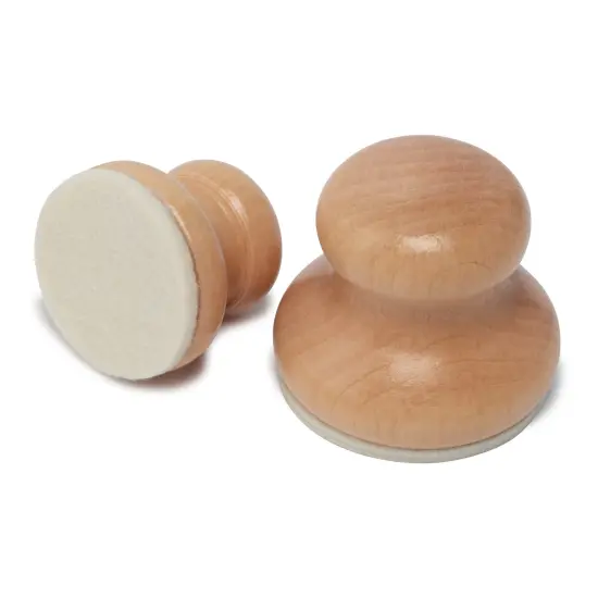 Creative Mark Hand-Held Printmaking Baren, Wooden Block Print Baren - Linocut Tools with Solid Wood Polished Domed Handle, Felt-Covered Base {1}