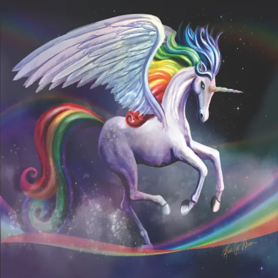 Unicorn Rainbow Edible Icing Image Cake Topper (1/4 Sheet) {1}