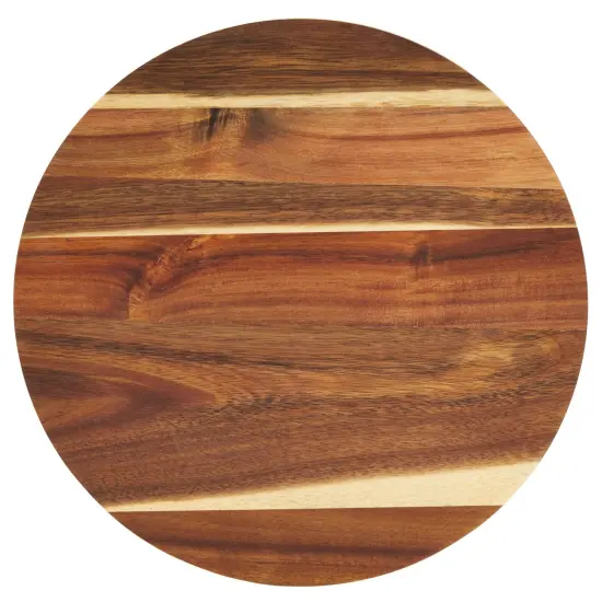 Round Acacia Wood Cake Stand for Wedding, Wooden Serving Platter for Appetizers and Desserts (12.75 in) Brown {7}