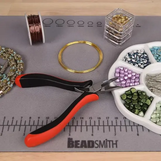 The Beadsmith Platinum Series German Chain Nose Pliers, with Polished Steel Head, red and Black Ergonomic Comfort Grip Handle with Double-Leaf Spring, Tool for Jewelry Making {2}