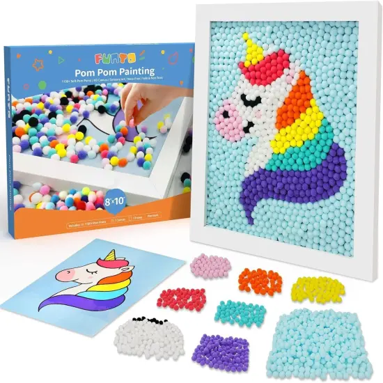 Unicorn Pom Pom Painting Art Craft Kit {1}