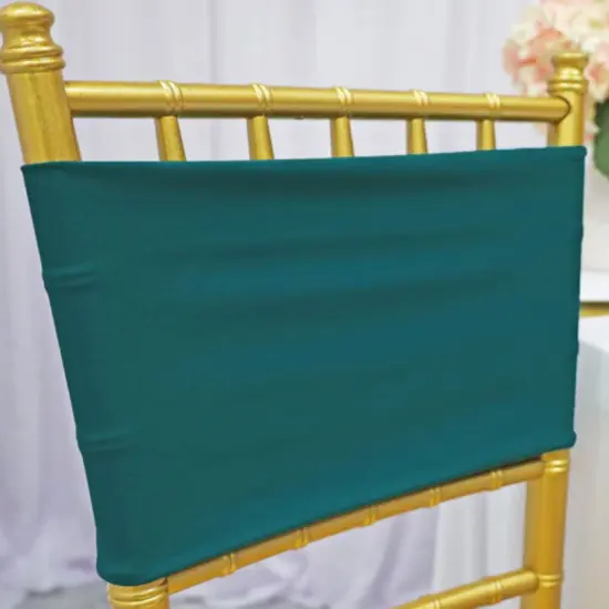 10 Pieces Stretch Fit Oasis Spandex Chair Bands for Banquet Chairs 7 x 13 Inches {4}