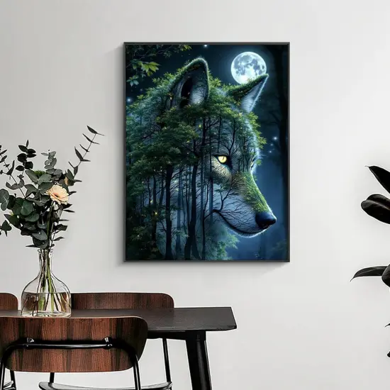 Wolf Forest 5D Diamond Painting Kit for Beginners {3}