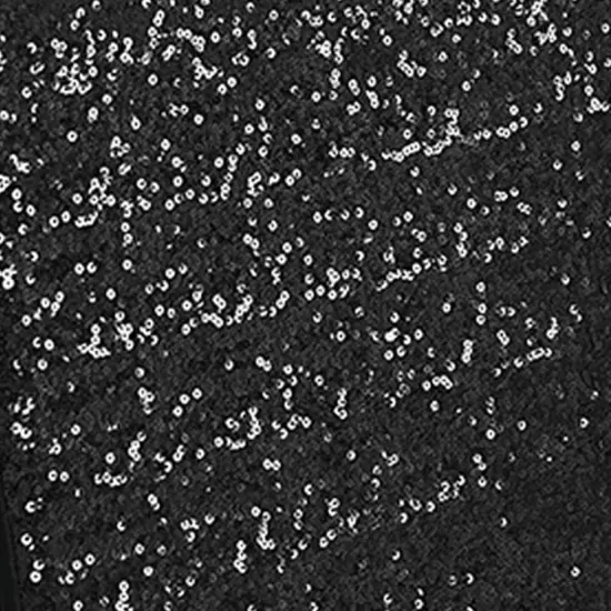 1 Piece Black Sequin Spandex Chair Cap 13.5 inch by 10 inch Banquet Wedding Cover {3}