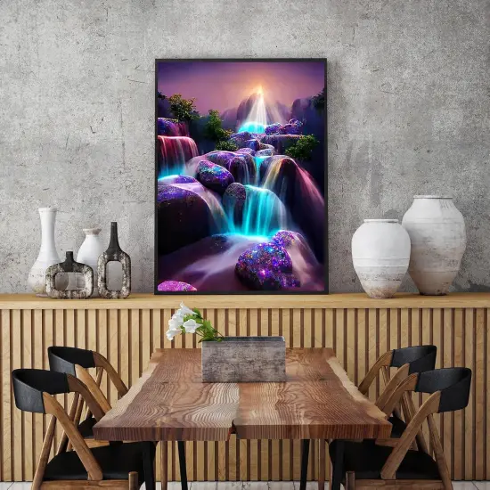 5D Moonlight Waterfall Diamond Painting Kits for Adults {4}