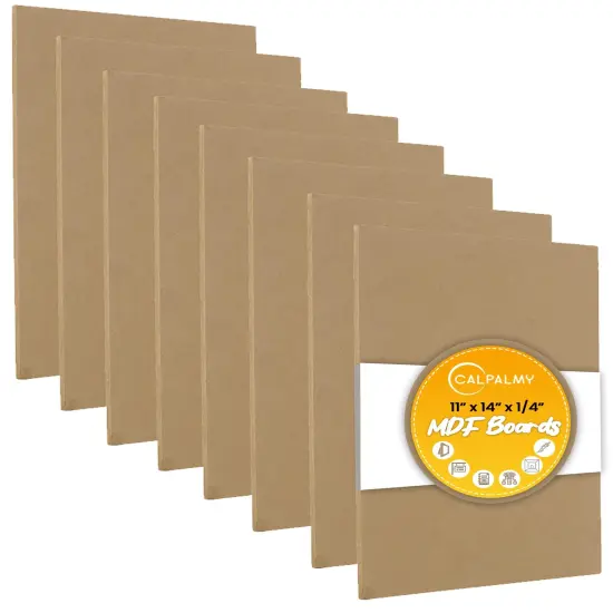 (8-Pack) CalPalmy 11&rdquo; x 14&rdquo; MDF Boards - 1/4&rdquo; Thick Boards for Carpentry, Interior Design, Hobby Crafts, and More - with Smooth, Unfinished Sides and Sanded Edges {1}