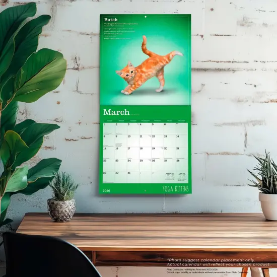Yoga Kittens OFFICIAL | 2026 12 x 24 Inch (Hanging) Monthly Square Wall Calendar {5}