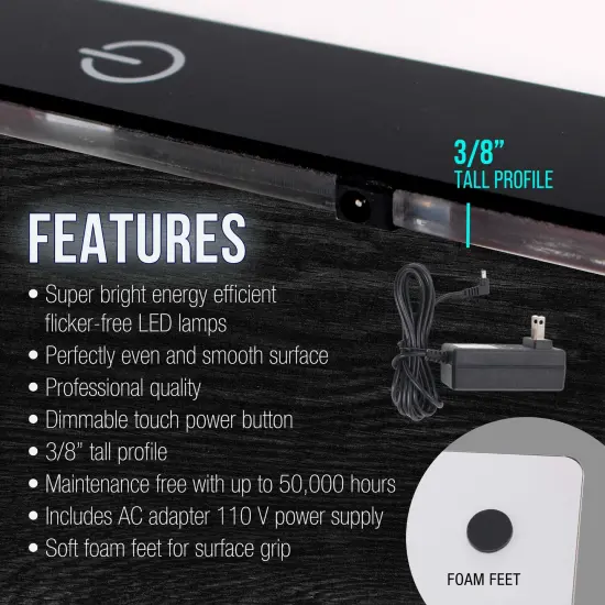 Lightmaster 32.5" Diagonal A2 LED Light Box Board - 17" x 24", Light Board Tracing Pad with Dimmable 12V Lamps, Artist Lightbox for Tracing, Drawing, Diamond Painting {4}