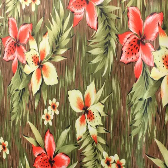 1 Yard Tiki Floral Spandex Fabric Four Way Stretch Activewear Swimwear Costume Leggings Material 58/60 Inch Width {4}