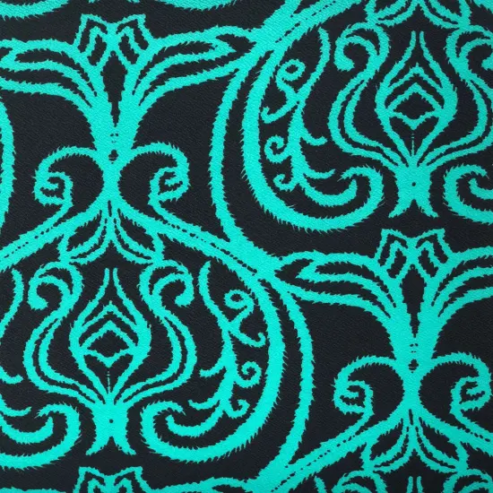 1 Yard Liverpool Knit Geometric Print Fabric for Dresses and Accessories 58/60 Inches Wide Light Blue/Black {2}