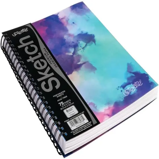 Fashion Poly Sketch Book, Watercolor Splash, 9" x 12", 1 Count {4}