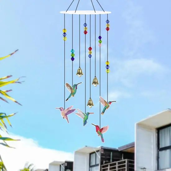 Diamond Painting Kits, Hummingbird Diamond Art Wind Chimes, Diamond Art Kits for Adults, Adult Craft Kits for Garden Decor {2}