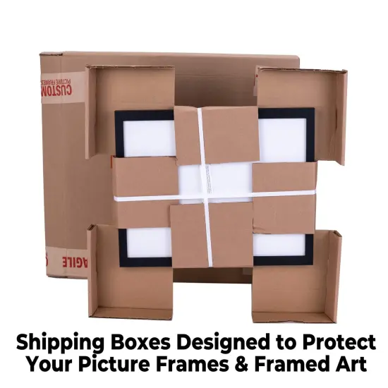 Panoramic Modern Shadow Box 1.5" Depth Black Frame - UV Acrylic, Backing, Hanging Hardware {6}