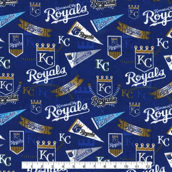Licensed MLB Kansas City Royals Vintage Cotton 14417B Fabric by the Yard {1}
