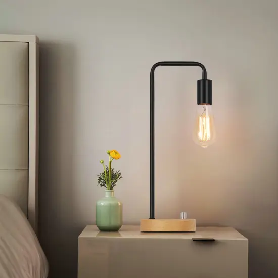 2pcs table lamp with wooden base office lamp bedroom dormitory {5}