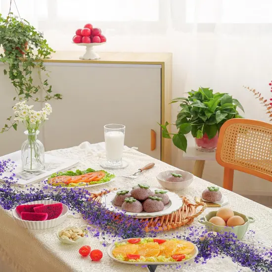 Artificial Hanging Plant 2Pcs 5.6Ft Fake Garland Plant Greenery Faux Ferns Leaves Ivy Garland for Home Indoor Outdoor Wedding Farmhouse Mantle Table Centerpiece Party Garden Decor(Purple) {2}