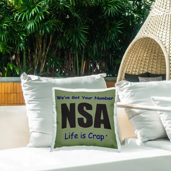 Stupell Industries Got Your Number NSA Outdoor Printed Throw Pillow Design by LIC, 18 x 7 x 18 {2}