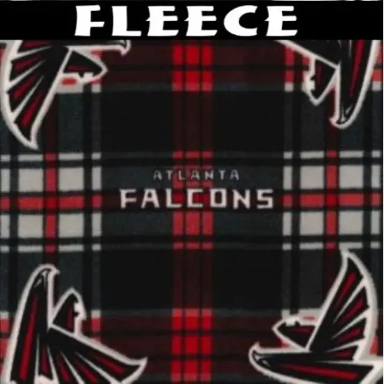 Licensed NFL Atlanta Falcons Plaid Fleece 14717-D Fabric by the Yard {1}