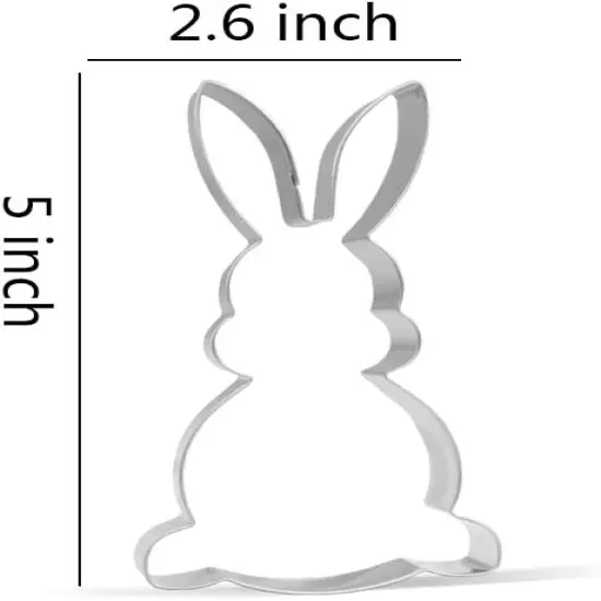 8 Piece Large Easter Cookie Cutter Set - Bunny, Rabbit, Easter Egg, Chick, Flower, Carrot - Stainless Steel {3}