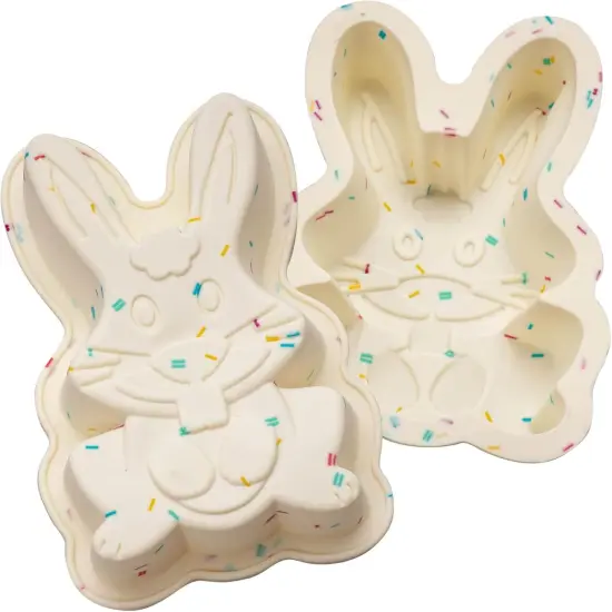 Easter Bunny Molds 2 Pack Bunny Cake Pan Rabbit Cake Mold Silicone Cute Cake Molds Jumbo Bunny Breakable Chocolate Gummy Mold for Baking Easter Day Party Cake Dessert Giant Gummy {5}