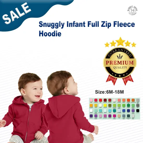 Port & Company&reg; Snuggly Infant Full Zip Fleece Hoodie Red {3}