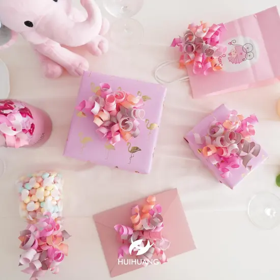 Dusty Pink Bows for Gift Wrapping, Mixed Color Pink/Dusty Rose/Light Pink Curly Ribbon Bows Self Adhesive for Presents, Wine Bottle, Treat Bags, Birthday, Wedding Party Favors - 6 Counts {2}