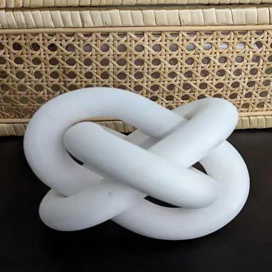 Wood Knot Chain Link Decor white Boho Wooden knots for Home Living Room, Coffee Table, Book Shelf Decoration, Modern Shelf {4}