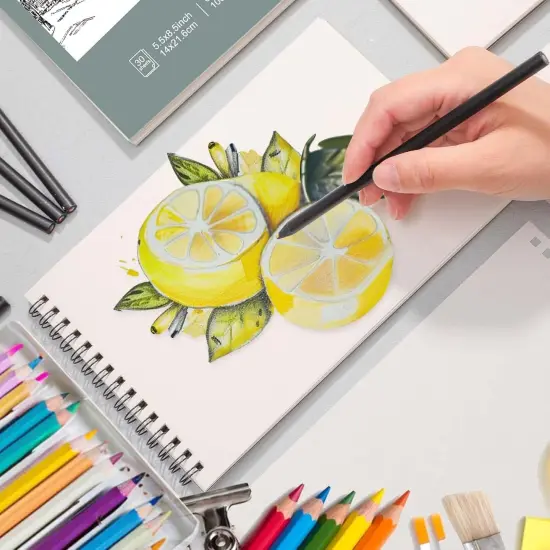 4 Pack Sketch Book, 5.5 x 8.5 Inch Sketchbook, 68lb/100gsm Top Spiral Bound Sketch Pad, Acid Free Art Supplies Drawing Painting Sketching Paper for Kids, Adults, Beginners, Artists (30 Sheets Each) {4}