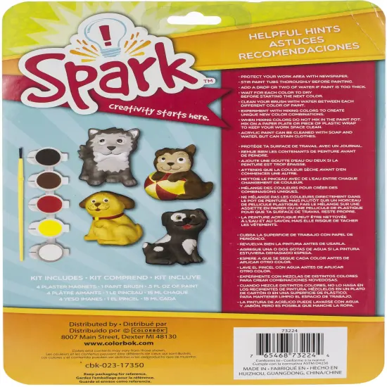 Colorbok Spark Plaster Magnet Kit-Playful Pups {3}