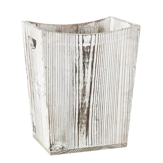 Rustic Farmhouse Wooden Trash Can Decorative Wood Garbage Bin for Kitchen, Bathroom, Office {4}