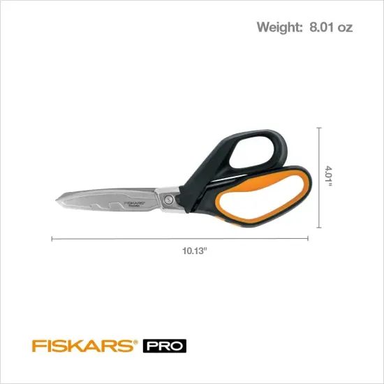 Pro PowerArc Shop Shears, Heavy Duty Stainless Steal Scissor, Industrial Grade Tool for Building and Construction, 10 in, Orange/Black {2}