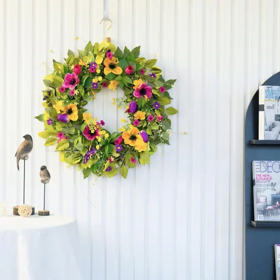 Spring Wreaths for Front Door Yellow and Purple Daisy {3}
