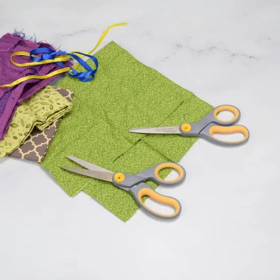 8-Inch Titanium Scissors For Office and Home, Yellow/Gray, 2 Pack {5}